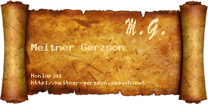 Meitner Gerzson névjegykártya